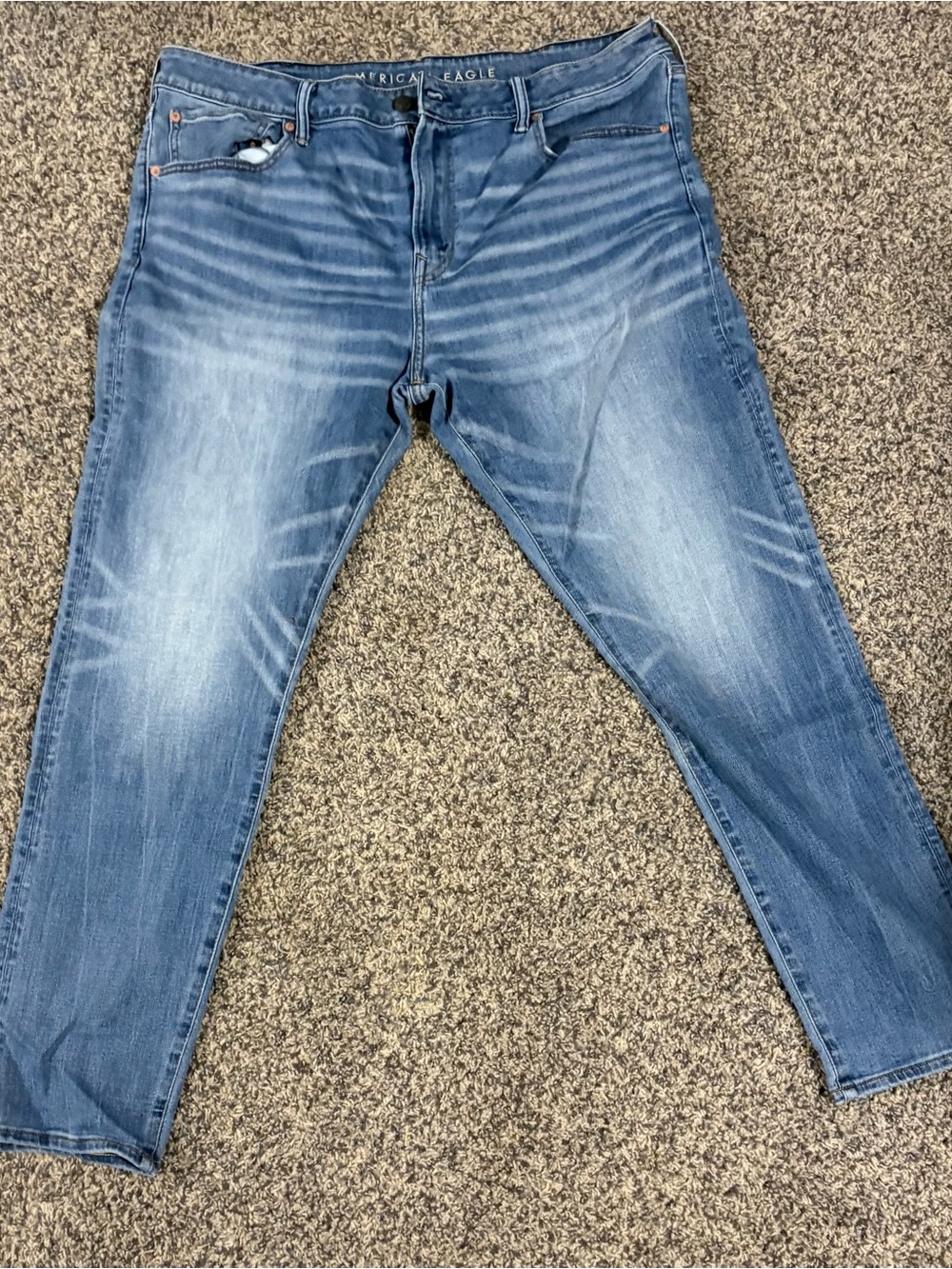 American Eagle Outfitters Men's Light Blue Relaxed Jeans